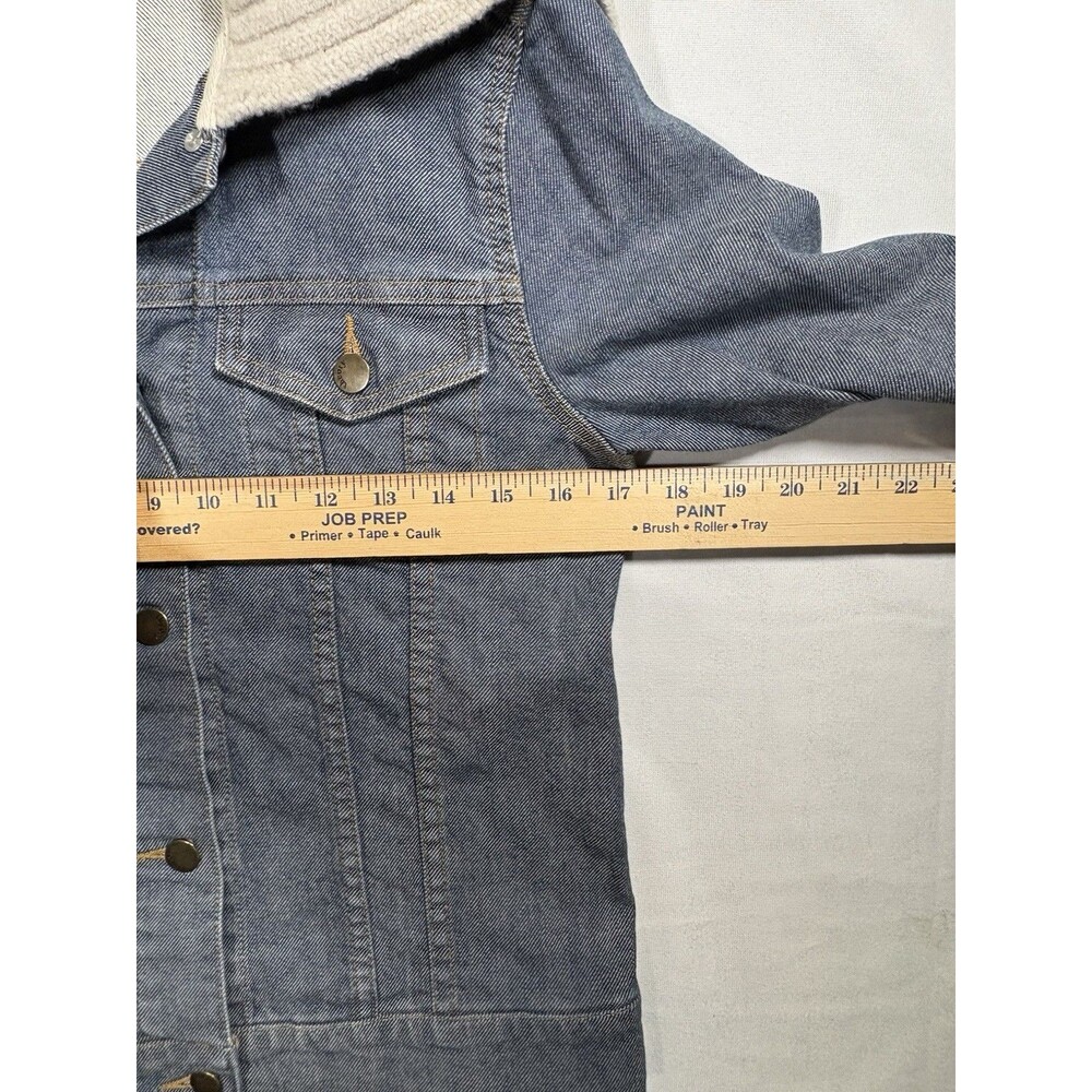 THEORY Denim Jacket Womens Small Long Sleeve Cotton Blend Made In The USA - Picture 5 of 5
